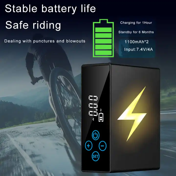 Elektrische Luftpumpe Kompressor Akku Pumpe Scooter Fahrrad NEU 150PSI/8Bar