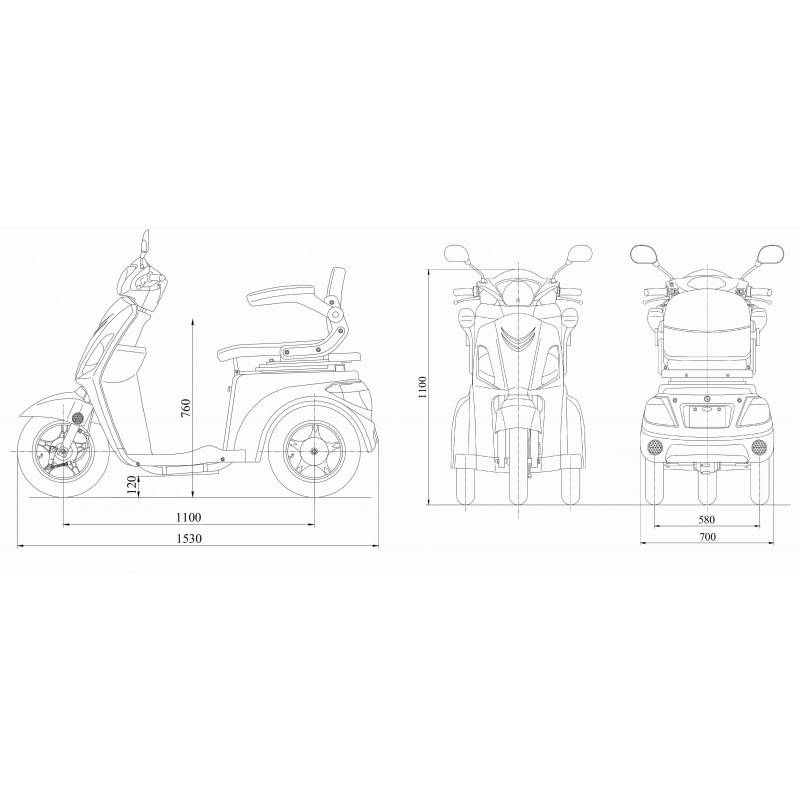 Futura Vita Care 1000 Blei 25kmh/1000W/20Ah/60km RT Seniorenmobil