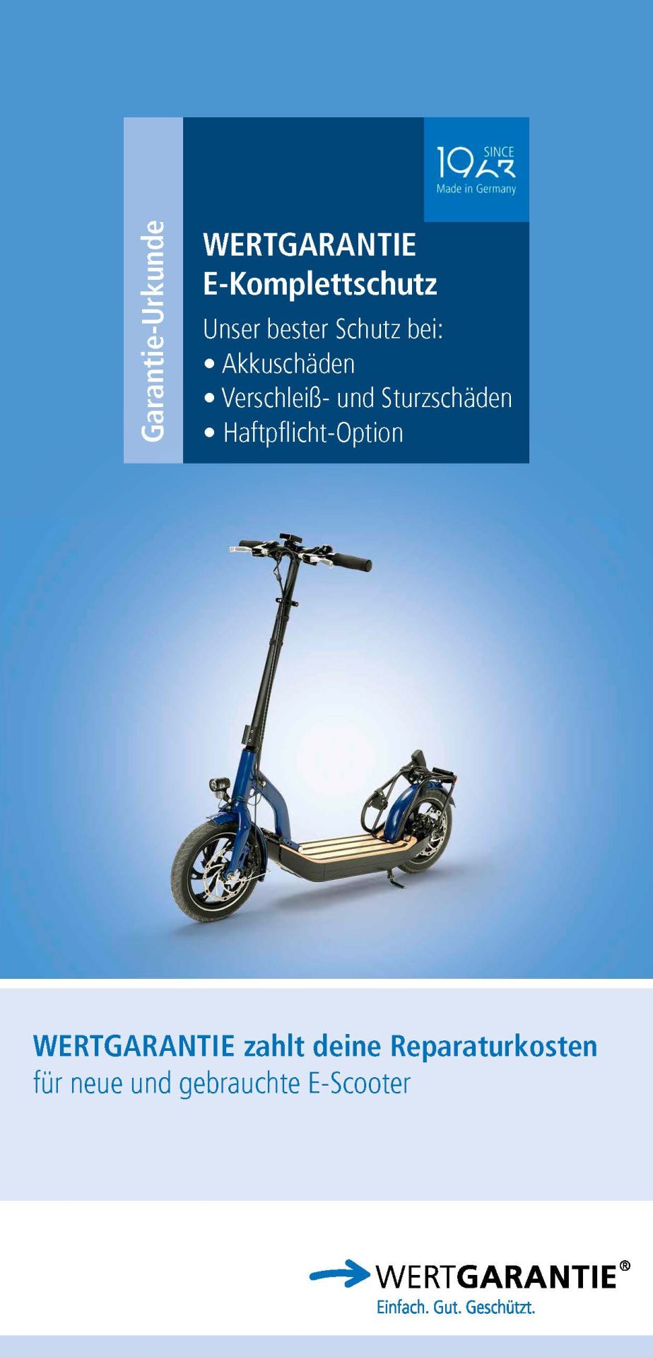 Wertgarantie für E-Scooter bis 10000 Euro